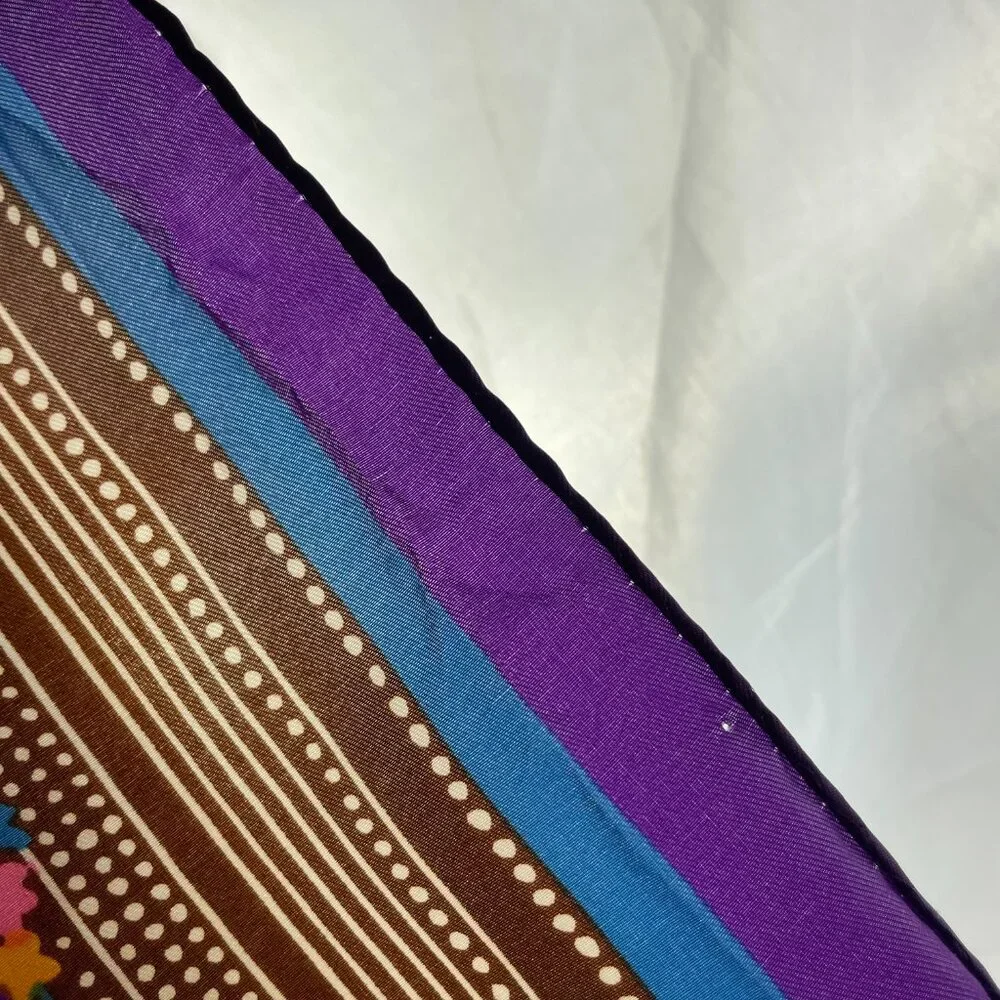 Vintage 1960s Striped Scarf Cottage Design House Striped Long Brown Unique Retro
